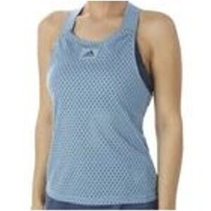 Adidas Womens Blue Mesh Tank Top Built in Bra Primeblue Athletic Size L